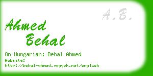 ahmed behal business card